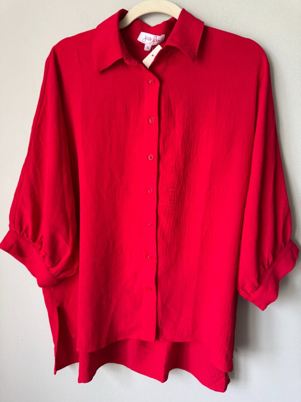 Jess Lea Oversized Red Blouse NWT